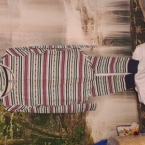 Simple Pleasures Womens Medium striped pajama pants & matching long sleeve top